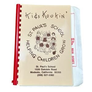 VTG Kids Kookin Cookbook 1991 St Paul's Episcopal Private School Modesto Calif